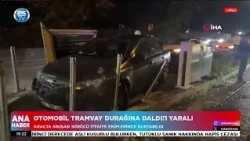 Car Crashes Into Tram Stop!
