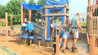 Volunteers race to finish new playground in Lancaster County in just six days