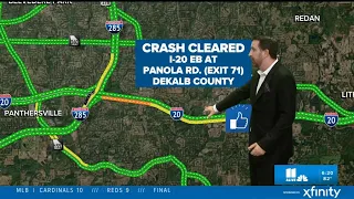 Lanes open after I-20 eastbound crash at Panola Road in DeKalb County