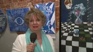 Выставка современного искусства "Загадка синевы"  в галерее KOLOKOL'NIKOV,17  КАНАЛ МОСКОВИТ TV-MIX