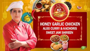 Dawat-e-Ramzan: Honey Garlic Chicken, Aloo Ki Tarkari, Kachoris & Jam Shireen in Chilled Water