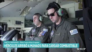 The Hercules plane landed in the Brazilian city of Manaus to refuel.