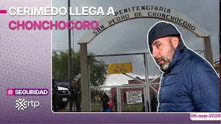 Fernando Cerimedo arrives at Chonchocoro under heavy police escort