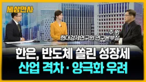 한은, 반도체 쏠린 성장세…산업 격차·양극화 우려 [세상만사[ #주원연구본부장 #한국은행 #기준금리동결 #반도체