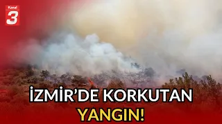 İzmir'de Korkutan Yangın! | Alevler Yerleşim Yerlerine Yaklaşıyor!