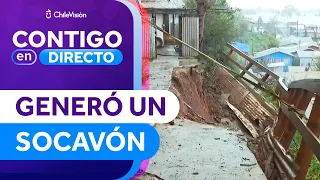 DUE TO THE ATMOSPHERIC RIVER: Landslide threatens house in Arauco - Contigo en Directo
