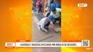 Huaraz: rebalse de desagües inunda viviendas y afecta negocios