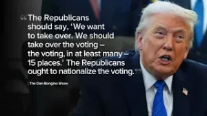 Trump urges Republicans to 'take over' and 'nationalize' voting