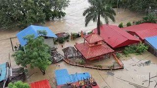 नारायणी नदीले खतराको तह पार गर्दा बस्ती डुबानमा