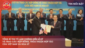 TỔNG BÍ THƯ TÔ LÂM CHỨNG KIẾN LỄ KÝ VÀ TRAO CÁC HỢP ĐỒNG, THỎA THUẬN HỢP TÁC CỦA VIỆT NAM VÀ HOA KỲ