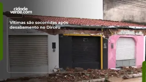 Vítimas são socorridas após desabamento no Dirceu