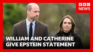 William and Catherine give first statement on Epstein revelations | BBC News