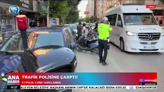 Hit a traffic cop