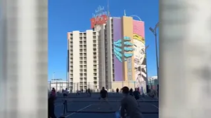 Playing Pickleball in Downtown Las Vegas