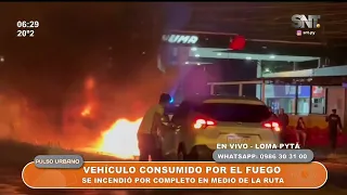 Vehicle catches fire in the middle of the avenue