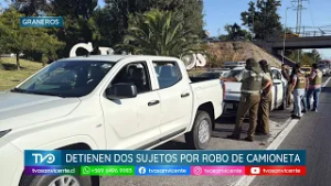 Carabineros detiene a dos sujetos que robaron una camioneta de automotora en Machalí