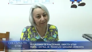 AUTORIZAȚIA DE FUNCȚIONARE, OBIECTIV ATINS PENTRU CENTRUL DE TRANSFUZIE SANGUINĂ DÂMBOVIȚA