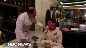 American Olympics volunteer and Italian chef come together at Winter Games