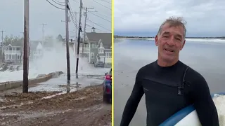 Southern Maine surfers embrace nor'easter waves