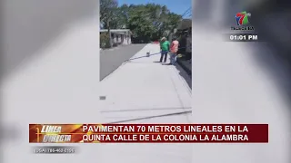 70 linear meters paved on 5th Street in the La Alhambra neighborhood of La Ceiba