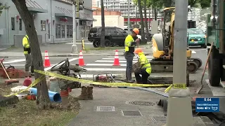 Crews repair damaged hydrant on Young Street