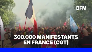 Grève de la fonction publique: la CGT revendique plus de 300.000 manifestants en France