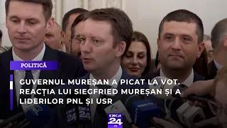 Guvernul Mureșan a picat la vot. Reacția lui Siegfried Mureșan și a liderilor PNL și USR