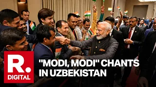 ROUSING RECEPTION! PM Modi Gets A Massive Welcome From Indian Diaspora In Tashkent