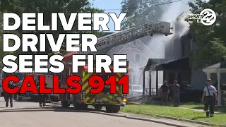 Parcel delivery driver calls 911, reports house fire while on deliver route