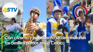 Con civismo y entusiasmo se desarrollaron los desfiles patrios en La Ceiba