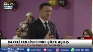ÇAYELİ FEN LİSESİNDE ÇİFTE AÇILIŞ, ÇAYELİ BAKIR İŞLETMELERİNDEN EĞİTİME DESTEK