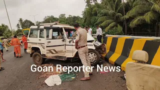 Goan Reporter: Tambose: Woman seriously injured in Ugave Bridge crash after driver slept