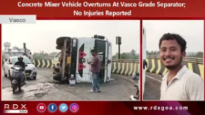 Concrete Mixer Vehicle Overturns At Vasco Grade Separator; No Injuries Reported