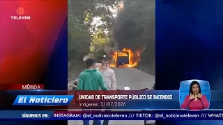 Public transport vehicle catches fire in Mérida – The News midday broadcast 07/31/26