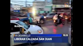 Road cleared on Calzada San Juan in Mixco following protestor eviction