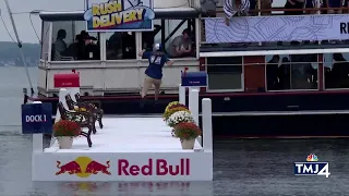 Thrill seekers take on the water for Geneva Lake mail jumping competition