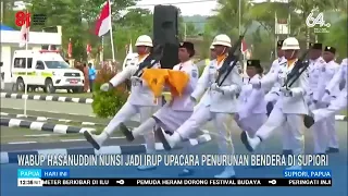 DEPUTY REGENT HASANUDDIN NUNSI ACTS AS CEREMONY INSPECTOR FOR THE FLAG LOWERING CEREMONY IN SUPIORI