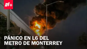 Incendio en tramo elevado de la Línea 6 del Metro de Monterrey en Guadalupe - En Punto