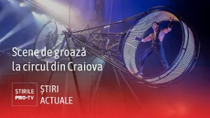Momentul în care un acrobat a căzut de la patru metri înălțime, în timpul unui spectacol în Craiova