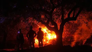 Кадры с дрона показывают масштабный лесной пожар в провинции Кастельон на востоке Испании