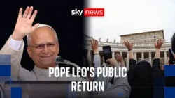 Pope Leo makes first public appearance after lung cancer surgery