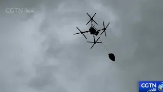 Drones support flood rescue operations in Yunbiao town, southern China