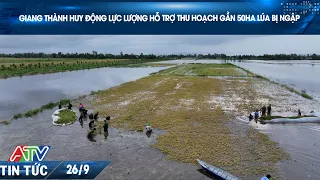 GIANG THANH MOBILIZES FORCES TO HELP HARVEST NEARLY 50 HECTARES OF FLOODED RICE