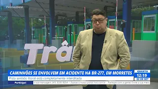 TRUCKS INVOLVED IN ACCIDENT ON BR-277 IN MORRETES