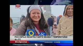 Pico Espejo records heavy snowfall and temperatures of -2°C