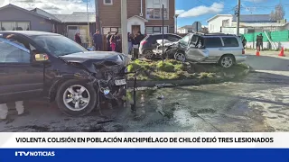 Violent collision leaves three injured in Archipiélago de Chiloé neighborhood