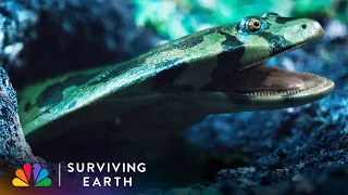 Baby Diplocaulus Eat Each Other to Survive | Surviving Earth | NBC