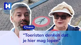 Toeristen weten niet waar ze moeten lopen in Amsterdam: "Heel onduidelijk"