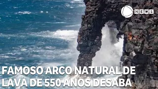 Famous 550-year-old natural lava arch collapses after storm in Hawaii