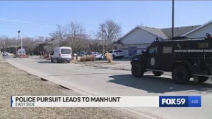 IMPD: Pursuit of stolen vehicle led to manhunt on east side